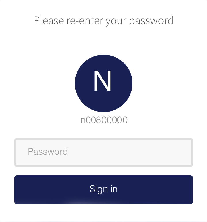 Reset Password Screen