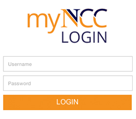 página de autenticação do Portal do MyNCC