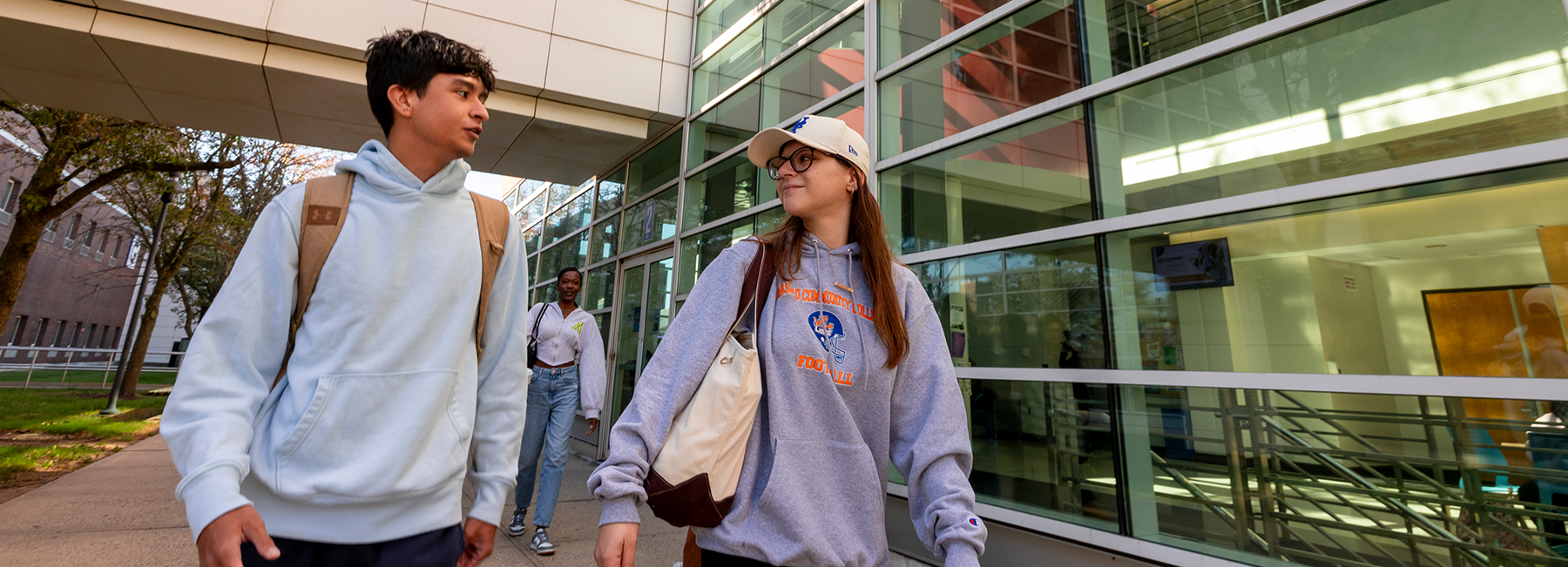 Students walking on campus