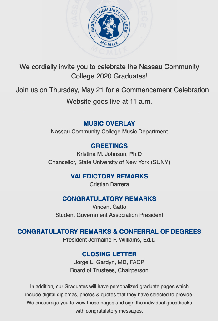Nassau Community College Academic Calendar Fall 2021 Calendar Nov 2021