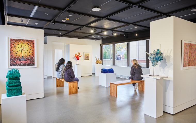 Students in the art gallery