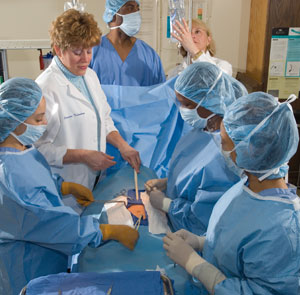 Students in surgery